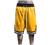 DAOJOSL Men's Basketball Shorts with Pockets Drawstring Stripe Quick Dry Athletic Long Shorts 10" Workout Jogging Sweatpants