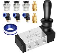 DAOKAI 1/4" NPT Pneumatic Solenoid Valve 5 Way 2 Position Air Hand Lever Operated Valve Manual Reset Control Push-Pull 4H210-08,for Industrial Automation