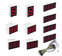 DAOKAI 10 Pcs Common Anode 10-Pin 12-Pin 1 Bit / 2 Bit / 3 Bit / 4 Bit 0.56" 7 Segment Red LED Display Digital Tube with Jump Wire