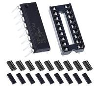 DAOKAI 10 Pcs L293D Stepper Motor Drivers Controller DIP16 4 Channel Motor Drivers Chip for Arduino with 10 Pcs 16P IC Socket