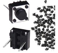 DAOKAI 100PCS 2Pin Tactile Tact Push Button 6x6x5mm Vertical Momentary Switch Miniature Button Electronic Components for Panel PCB