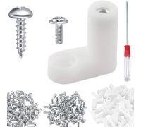 DAOKAI 100Pcs PCB Board Mounting Feet with Screws,Motherboard Standoffs Plastic Mounting Hardware White L Shape Fixed Feet for Arcade Gaming Board Console Motherboard