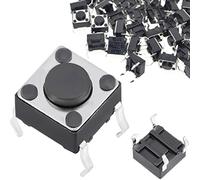 DAOKAI 100PCS Tactile Tact Push Button Micro Switch 4Pin 6x6x4.5mm Vertical Momentary Switch Miniature Button Electronic Components for Panel PCB