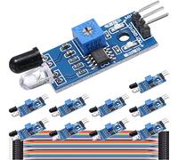 DAOKAI 10Pcs IR Infrared Obstacle Avoidance Sensor Module Distance Adjustable Photoelectric reflection Sensor Module for Smart Car Robot with Cable