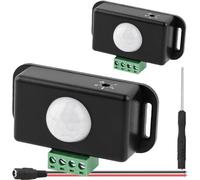 DAOKAI 12V 24V PIR Sensor Adjustable PIR Motion Sensor Light Switch Human Body Activated LED Sensor with Embedded PIR Probes with DC Female cable Screwdriver,for Flexible LED Strip Lights