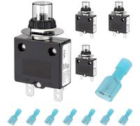 DAOKAI 15Amp Electric Button Breaker 125/250V AC 50V DC Push Button Circuit Breaker Thermal Overload Protector with Manual Reset, for Power Strips - 4PCS