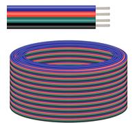 DAOKAI 18AWG LED Strip Light Ribbon Wire 4pin 12m/39.37ft RGB Wire Extension Flexible Cable High Conductivity 4 Core Cord Line for LED Strip RGB 5050 3528 2835