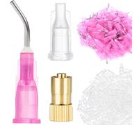 DAOKAI 18G Blunt Bent Needle,45 Degrees Bent Dispensing Tip,Safe Blunt Tip,for Industrial Liquid Glue Adhesive Ink Refill and Oil Applicator - 200pcs
