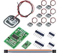 DAOKAI 2 Sets 50KG Load Cell Human Body Weighing Resistor Voltage Strain Half Bridge Sensor + HX711 24BIT Precision AD Module Pressure Sensor, for Arduino, with Cable