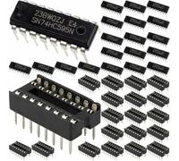 DAOKAI 20 pcs SN74HC595N 8-Bit Shift Registers 74HC595 Integrated Circuits with Latched 3-State Output Controls Registers DIP 16 Pin Logic IC + 20 pcs DIP 16 Pin 2.54mm IC Socket Type Adaptors