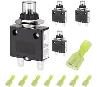 DAOKAI 20Amp Electric Button Breaker 125/250V AC 50V DC Push Button Circuit Breaker Thermal Overload Protector with Manual Reset, for Power Strips - 4PCS