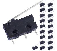 DAOKAI 20PCS Micro Limit Switch Long Straight Hinge Lever Arm 28MM 1NO 1NC 5A 125V/250V 3Pin Momentary Contact Switch for Various Industrial Automation Equipment