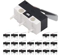 DAOKAI 20PCS Micro Limit Switch NO+NC Hinge straight Lever 3PIN 125V 1A Mouse Micro Touch Button Momentary Switch Black