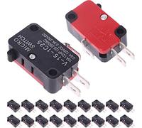 DAOKAI 20PCS V-15-1C25 16A Micro Switch 125V/250V Snap Action Button Momentary Limit Switch Self Reset SPDT 1NO 1NC 3Pin for Microwave Oven Switch
