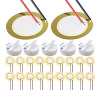 DAOKAI 27mm Piezo Discs with 3.93" Leads - Piezo Amplifiers Mic Drum Trigger Acoustic Pickup Buzzer - Adhesive Foam Sticker for Acoustic Instrument CBG Guitar, 20 pcs