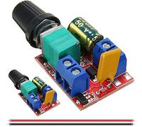 DAOKAI 2PCS MIni PWM Speed Controller Module 3V 6V 12V 24V 35V 5A DC Motor Speed Switch Governor LED Dimmer with 24AWG Cable