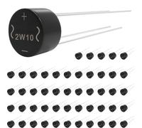 DAOKAI 2W10 Bridge Rectifier Diodes 2A Single Phase Round 1000V Full Wave Electronic Silicon Diodes DIP Direct Plug 4 Pin for Arduino(Pack of 50 Pcs)