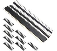 DAOKAI 30PCS 2.54 mm 40 Pin Single Row Male and Female Header Connector Straight Single Row Female Single Row + 40 Pin Single Row Right Angle, for Arduino Shield