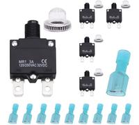 DAOKAI 3A Circuit Breaker 125/250V AC 32V DC Push Button Circuit Breaker Thermal Overload Protector Switch with Manual Reset, for Power Strips - 5PCS