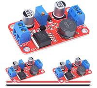 DAOKAI 3PCS XL6019 5A High Power Current Adjustable Power Boost Voltage Regulator Module, DC - DC Step-up 5V 6V 12V 24V 3-35V to 5-40V Converter, with 24AWG Cable