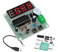 DAOKAI 4 Bits Digital Electronic Clock DIY Kits MCU digital clock PCB Soldering Practice Board Clock Parts Components for Curriculum Practice Welding Practice