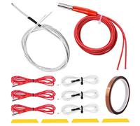 DAOKAI 4 Pcs 24V 40W 620 Ceramic Cartridge Heater Wire 1m & 3950 100K NTC Thermistor for 3D Printer with 12mm Heat Resistant Tape, 4 Pcs Heating Block Cotton