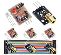 DAOKAI 4 Pcs Laser Receiver Sensor Module Non-Modulator Tube Laser Detection Module for Arduino with 4 Pcs 5V KY-008 650nm Laser Transmitter Sensor Module, Dupont Cable