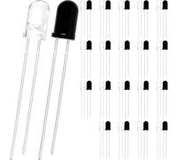 DAOKAI 40 Pcs 5mm IR Infrared LED Diode 940nm LED Infrared Emitter Emission Receiver Sender Tube White Black Lighting Lamp Bulbs Assortment for Transmitter Sensor DIY Smart Car Robot
