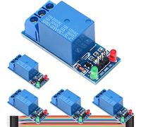 DAOKAI 5 PCS 1 Channel Relay Module 5V Low Level Trigger Relay Shield Module Control Board With Optocoupler Isolation LED Warning Lamp Cable for Arduino