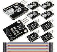 DAOKAI 5 pcs Digital 38khz IR Receiver Sensor Module + 5 pcs 38khz IR Transmitter Sensor Module Infrared transducer block Kit 1.3m Range with Connecting Cable for Arduino, Electronic Building Block