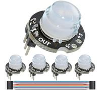 DAOKAI 5 pcs MINI Motion Sensor Detector Module SR602 Infrared Sensing Block Pyroelectric Infrared PIR Kit Human Detection Sensory Switch High Sensitivity with Connecting Cable for Arduino Electronic