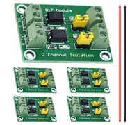 DAOKAI 5 Pcs PC817 2 Channel Optocoupler Isolation Module 3.6-30V Voltage Converter Driver Photoelectric Isolated Board for Control Relay with 24AWG Wire