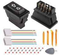DAOKAI 5 Pin Car Window Switch,12V 20A Car Control Master Rocker Switch,Control Power Window Lift RV Slide Out Momentary Rocker Button Double Arrow Pattern,With Wiring Harness-2pcs