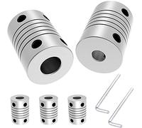 DAOKAI 5Pcs Flexible Shaft Couplings 5mm to 8mm Aluminum Alloy Joint Connector Flexible Coupler Motor Connector Joint for 3D Printer/CNC Machine with Allen Wrench