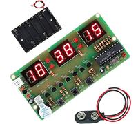 DAOKAI 6-Bit Digital Clock Kit AT89C2051 Chip LED Digital Tube Display Electronic Clock DIY Soldering Practice Learning Kits with 9V Battery Clip