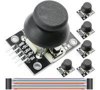 DAOKAI 6 pcs Dual-axis PS2 Joystick Game Controller XY Joystick PS2 Module Control Lever Sensor Game Controller Sensor Board Module KY-023 with Connecting Cable for Arduino for Raspberry Pi