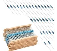 DAOKAI 600 Pcs Metal Film Resistor Kit Assorted Kit 30 Values Metal Film Resistor Resistance 1/4 W 1ohm-10Mohm 1% Tolerance, for Electronic Equipment