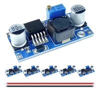 DAOKAI 6PCS LM2596S DC-DC Step-down Module 1.25-35V Variable Volt Regulator Buck Converter 3A Adjustable for Vehicle Regulated Power Supply, With 24AWG Cable