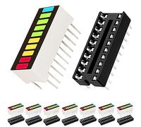 DAOKAI 8 pcs 10 Segment LED Bar Graph Display red yellow blue green Indicator Color Bar Indicator + 8 pcs DIP-20 socket for Arduino Electronics Project DIY
