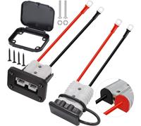 DAOKAI Battery Quick Connect/Disconnect Connector 50A,6 to 12 Gauge Battery 10AWG Silicone Cable Connector 40cm with O-Type Terminal,Wire Harness Plug Kit for Car Winch Trailer - 2 Pack