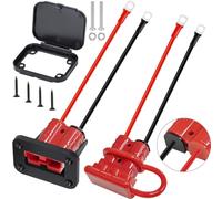 DAOKAI Battery Quick Connect/Disconnect Connector 50A,6 to 12 Gauge Battery 10AWG Silicone Cable Connector 40cm with O-Type Terminal,Wire Harness Plug Kit for Car Winch Trailer - 2 Pack