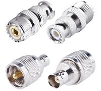 DAOKAI BNC to SO239 Adapter,BNC Male to UHF Female Connector SO-239 Low Loss Ham Radio RF Coax Adapter+Female to UHF Male for RF Antennas,Wireless LAN Devices,Coaxial Cable