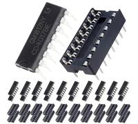 DAOKAI CD4017 DIP Counter IC Counter CD4017BE CMOS Decade Counter Divider DIP-16 Controller with DIP-16 IC Socket for Arduino Electronic Experiment DIY(pack of 20)