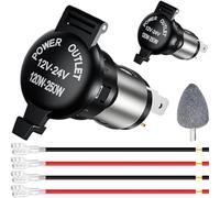 DAOKAI Cigarette Lighter Socket,DC 12V 120W Car Power Socket Replacement,Power Outlet Adapter Waterproof with Wiring Harness for Car Trucks Motorcycles - 2pcs