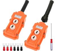 DAOKAI COB61 Rain Proof Up-Down Switch,Crane Pendant Hoist Push Button Switch,Dump Trailer Remote Up Down Switch Control Station,Momentary Winch Controller-2pcs