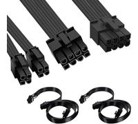 DAOKAI CPU Cable for Corsair, 8 Pin to 8 & 4+4 Pin Male to Male EPS CPU Power Cable, 60cm/23.62in,for Thermaltake,for ARESGAME Power (60cm+20cm)
