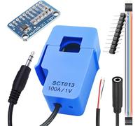 DAOKAI Current Transformer SCT-013-000 Non-invasive Split Core Current Transformer AC 100A/1V + ADS1115 ADC conversion board with Male and Female Connect Cable Audio Female Cable