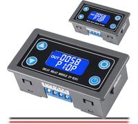 DAOKAI Delay Relay Module DC 6-30V 12V 24V Time Delay Relay Module 0.01s-9999min Digital Timer Cycle Delay Switch LCD Display XY-WJ01 Digital Timer with 26AWG Red and Black Cable, pack of 2