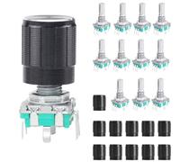 DAOKAI EC11 Rotary Encoder, 360 Degree Rotary Encoder Code Switch 15mm,Digital Potentiometer Push Button 5 Pins,with Knob Cap for Electronics Projects - 12Pcs