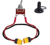 DAOKAI Electric Switch with XT60-Connector,30A 12AWG Large Current On-Off Electric Power Switch with XT60 Female & Male Adapter 40cm for RC Model Drone Car ESC Battery
